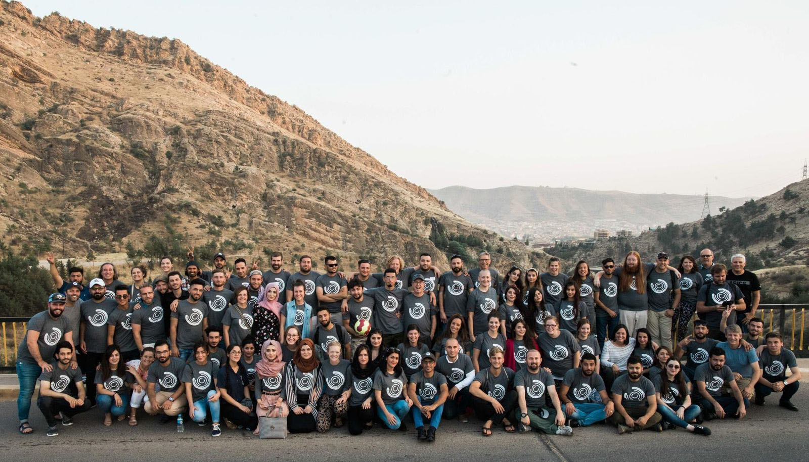 Small group of participants posing together during Peace Camp 2018