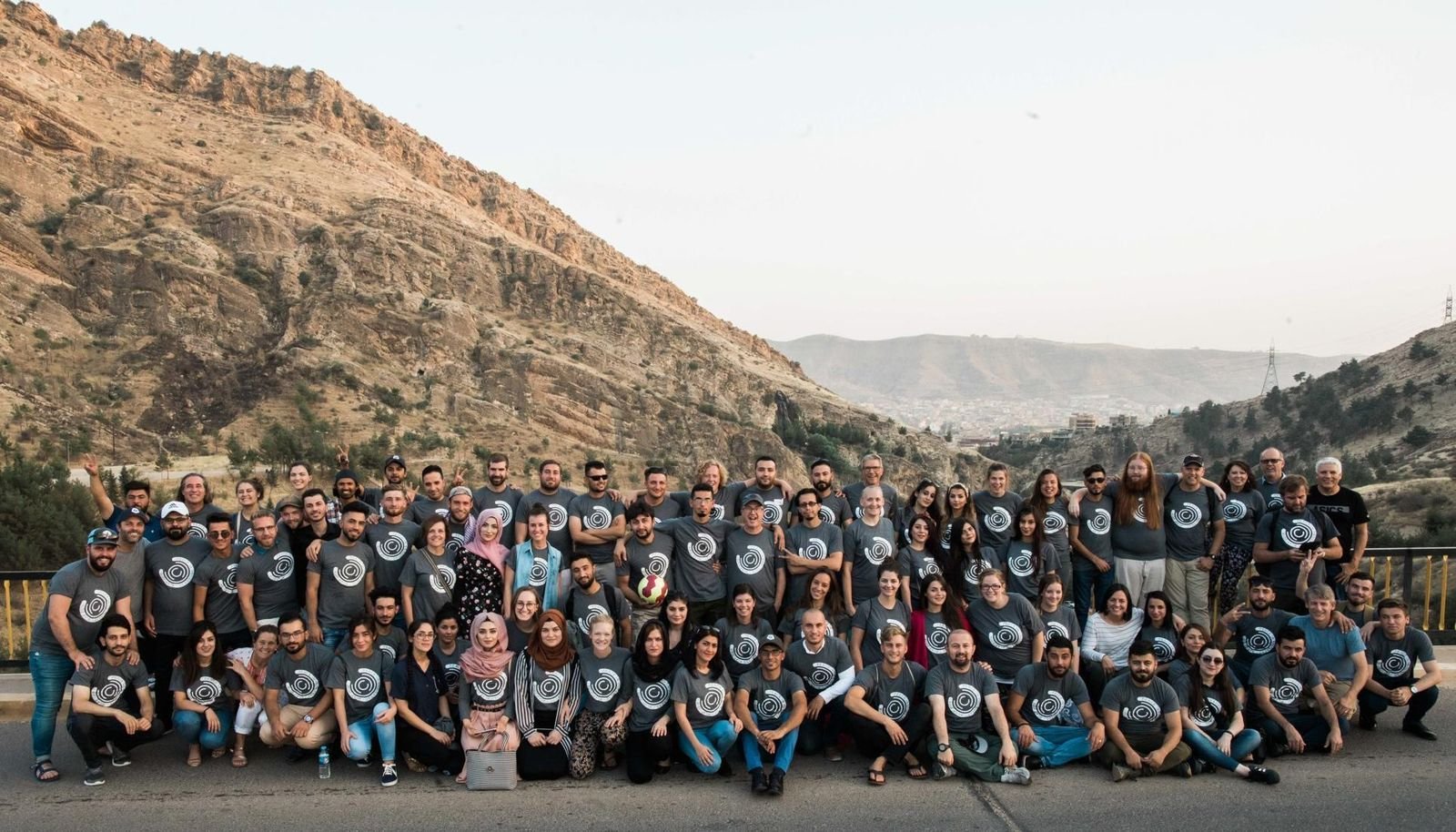 Small group of participants posing together during Peace Camp 2018